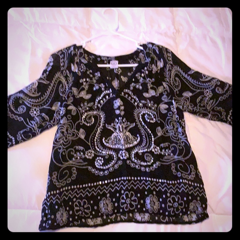 Sheer black dress top